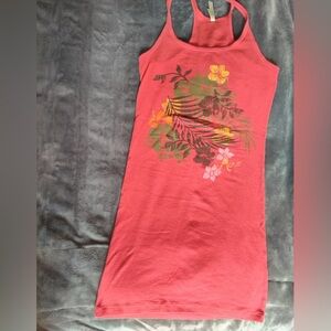 Aeropostale retro Coral Floral Racerback Tank Top dress